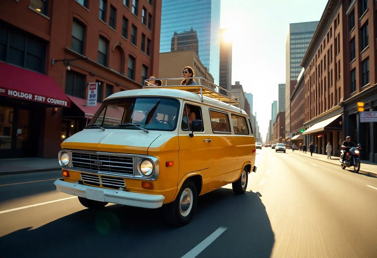 Nashville van tour passing iconic Music City landmarks